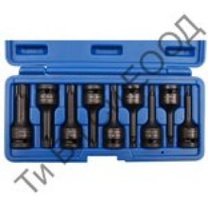 Комплект усилени (ударни) Т-звезди, 9 части, 1/2" BGS Technic
