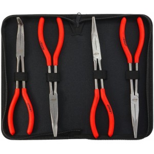 К-кт комбинирани дълги клещи 11" Прави/Извити 4бр.