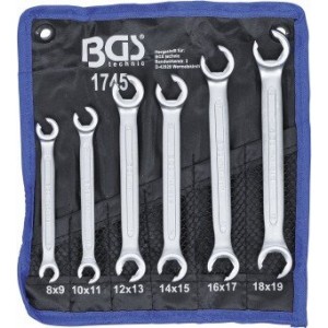 Професионален специализиран комплект рязани ключове за спирачни тръбички, 6 бр. BGS Technic