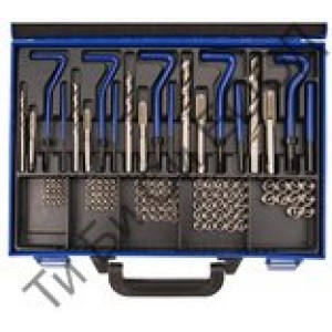 Комплект за възстановяване/поправка на резби,130бр. BGS Technic
