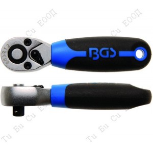 Професионална къса тресчотка 1/4",72 зъба, BGS Technic