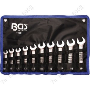 Комплект къси звездогаечни ключове 10-19мм.,10бр.