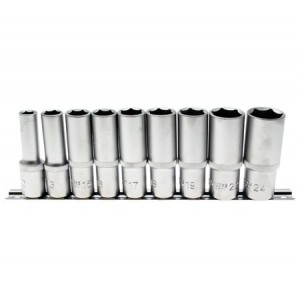 Комплект дълбоки вложки, 1/2", 9 части BGS Technic