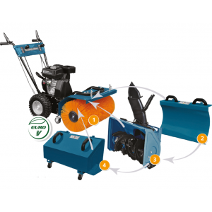 Комбинирана машина 4 в 1 снегорин / метачка / листосъбирачка KS 7HP-MFM 80Е