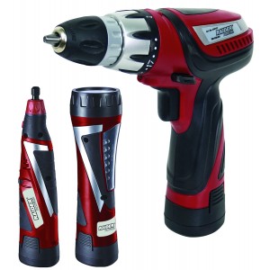 Комплект акумулаторен винтоверт, прав шлайф и LED Лампа Li-ion 10.8V 1300mAh RD