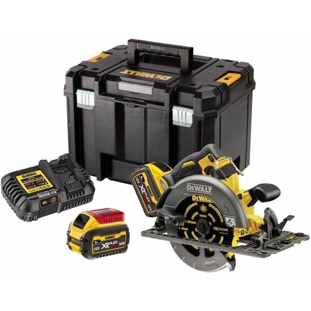 Акумулаторен безчетков циркуляр, ф 190, 54 V, DeWalt DCS576T2-QW