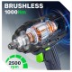 Акумулаторен безчетков ударен гайковерт 20V / 1000Nm LED - W04606