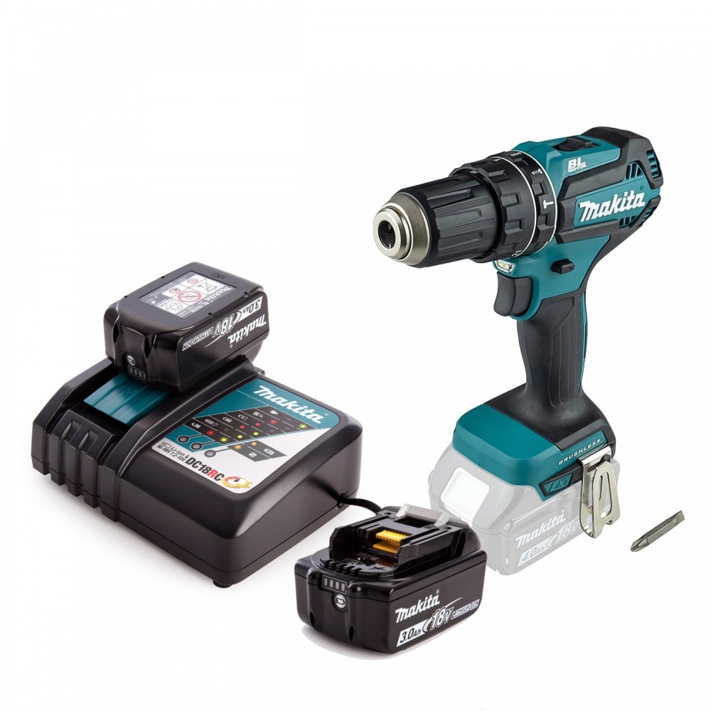 Акумулаторен безчетков винтоверт 18V, 50 Nm, Makita DHP485RFJ