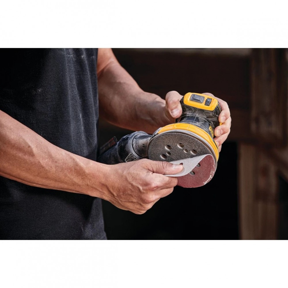 Акумулаторен ексцентършлайф, безчетков, 18V, ф 125 мм, DeWalt DCW210NТ
