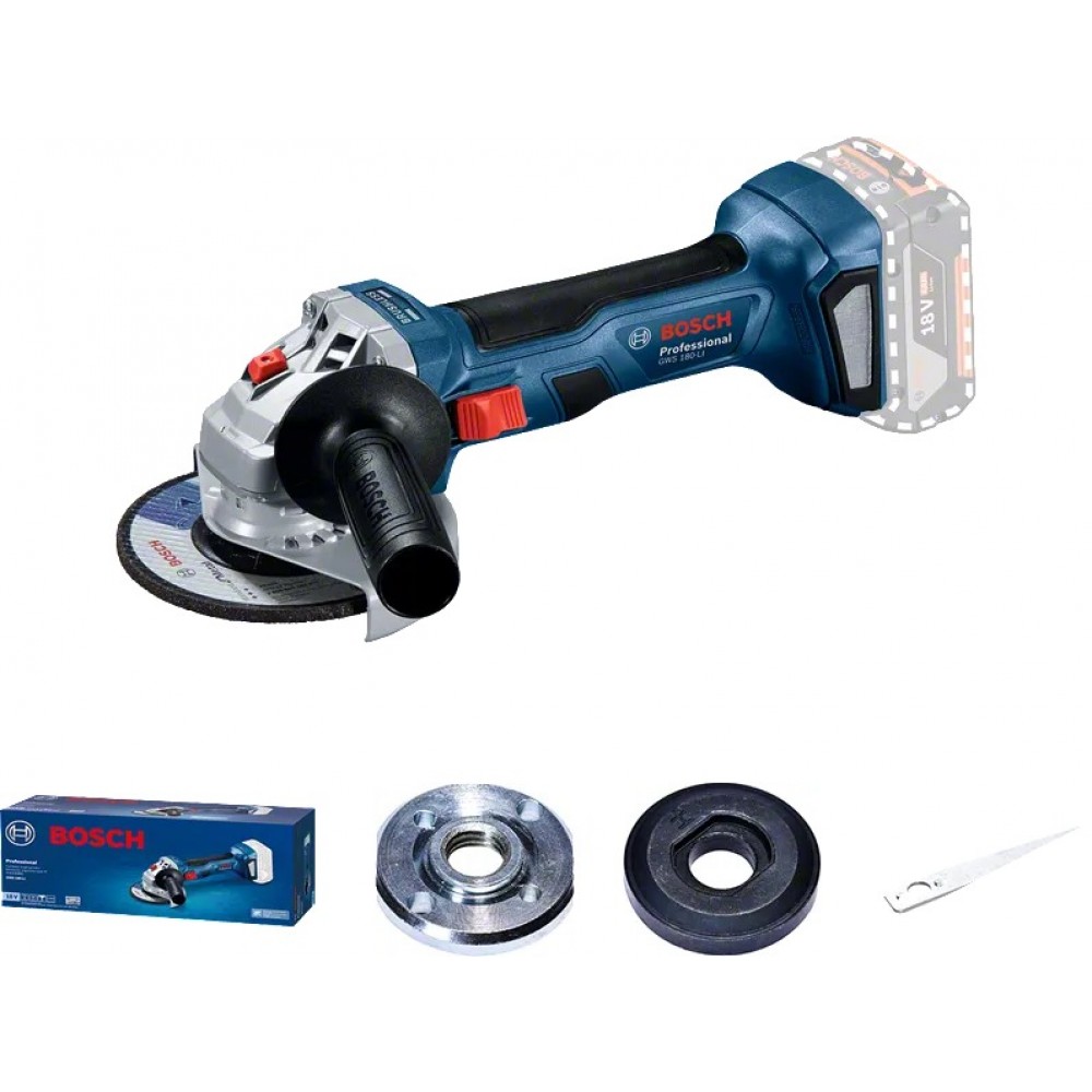Акумулаторен ъглошлайф, 115мм 06019H9022, Bosch GWS 180-Li SOLO