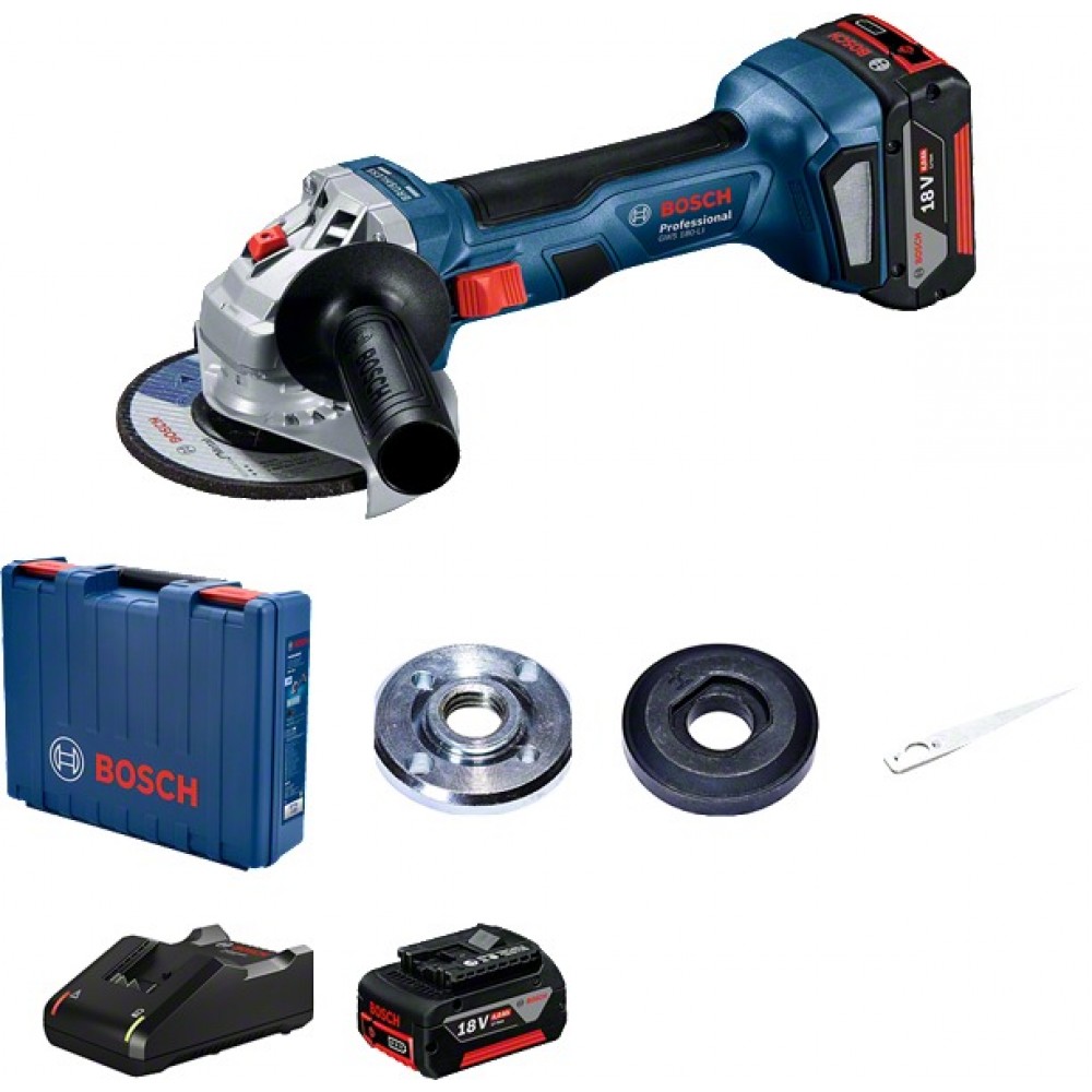 Акумулаторен ъглошлайф 125 мм, 06019H9021, Bosch GWS 180-LI Professional