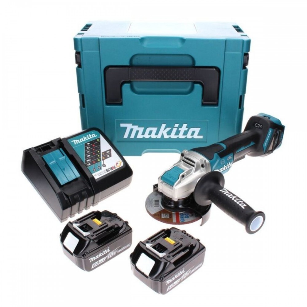 Акумулаторен ъглошлайф 18V, Ф125 мм., 8500 об./мин., Makita DGA519RTJ