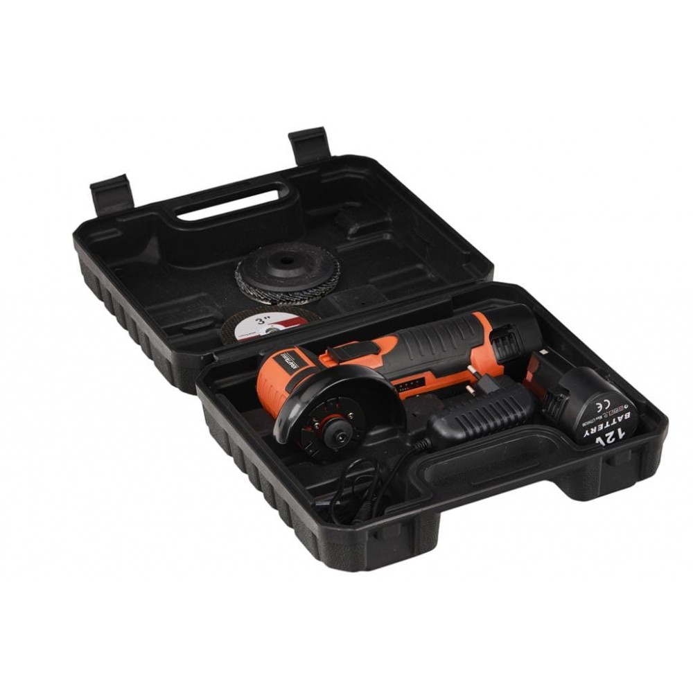 Акумулаторен ъглошлайф с батерии, зарядно, 12 V, 1.5 Ah - KD3161