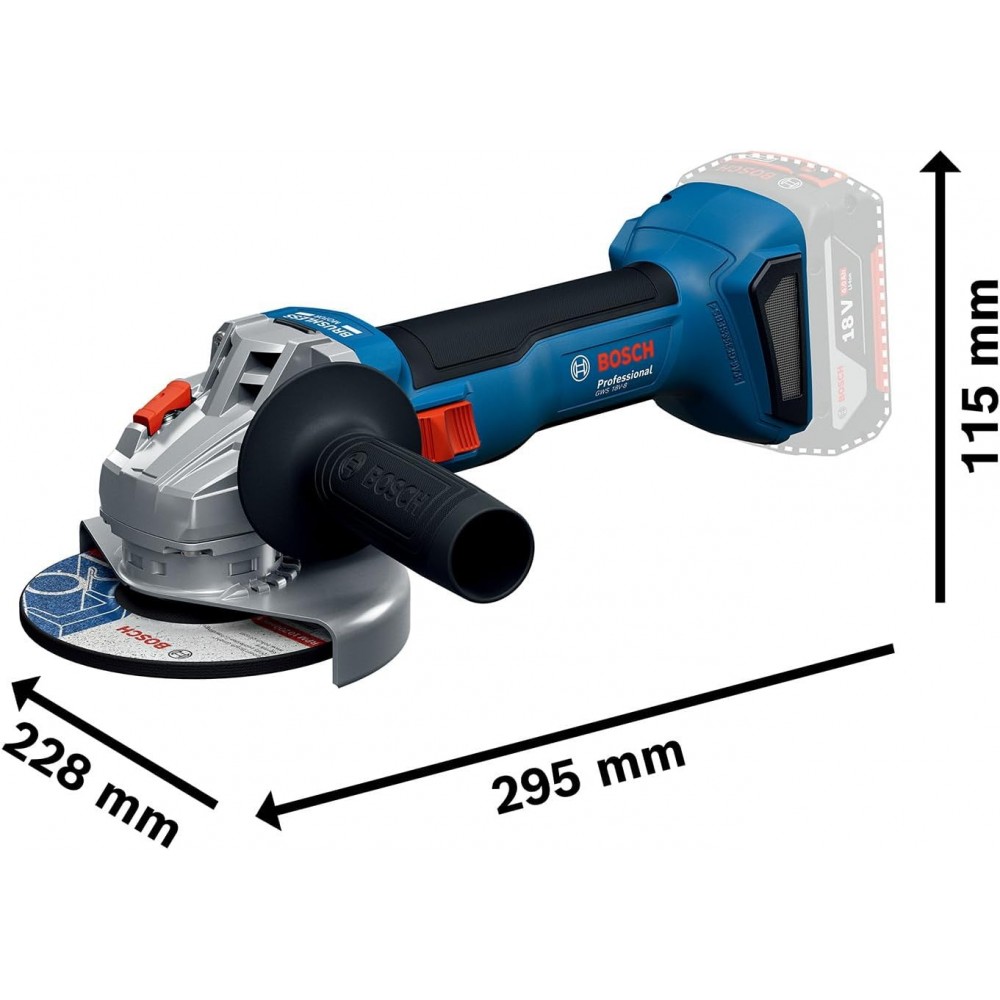 Акумулаторен ъглошлайф ф 115 мм , 2 батерии 4,0 Ah , куфар, 060193A30A, Bosch GWS 18V-Li