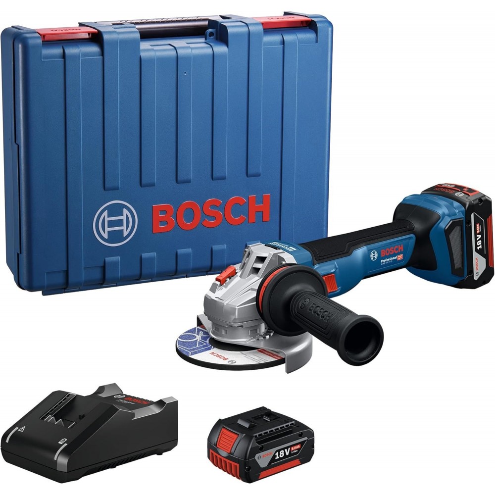 Акумулаторен ъглошлайф ф 115 мм , 2 батерии 4,0 Ah , куфар, 060193A30A, Bosch GWS 18V-Li