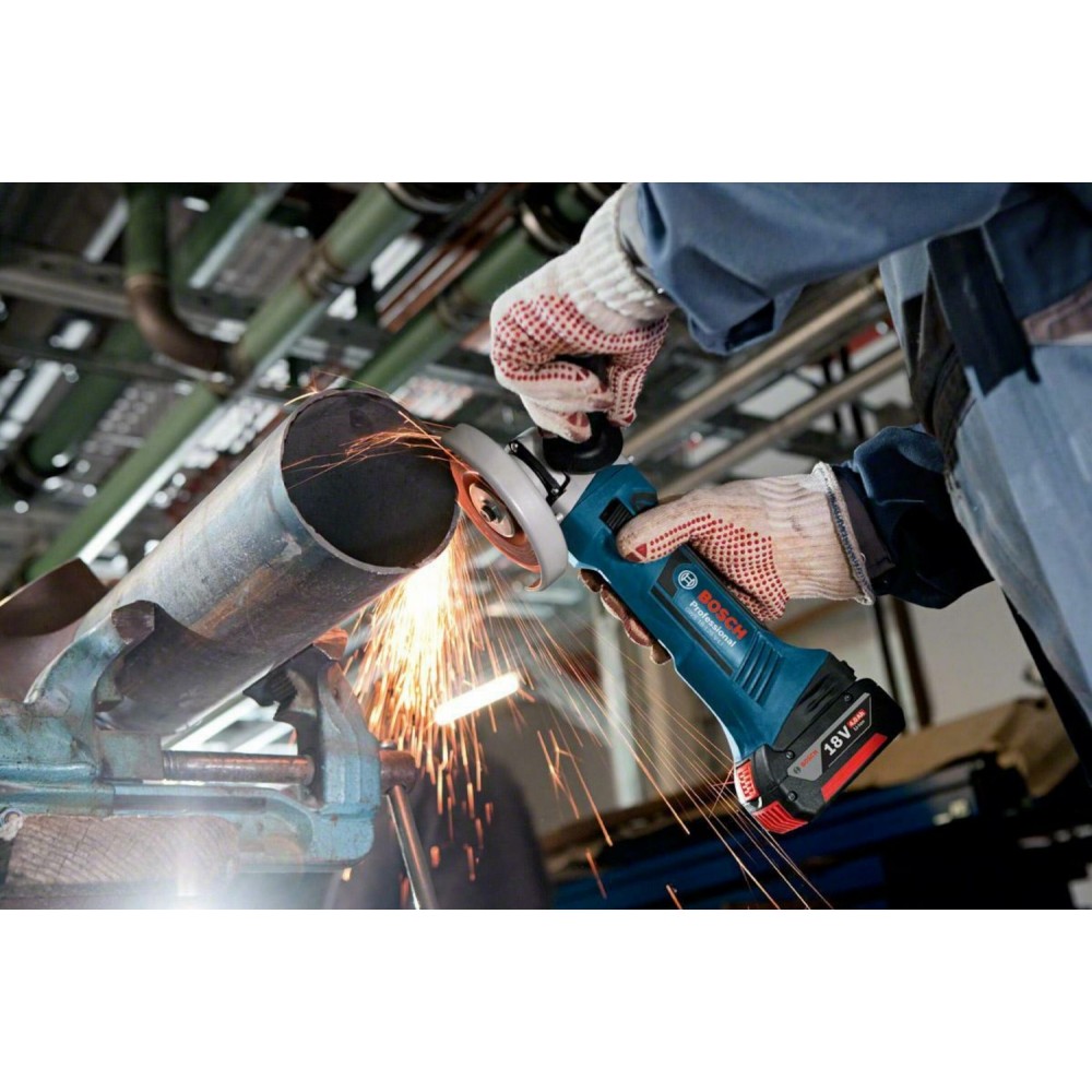Акумулаторен ъглошлайф ф 125 мм, 060193A308 + Батерия procore 8.0Ah, Bosch GWS 18-125 V-LI Professional