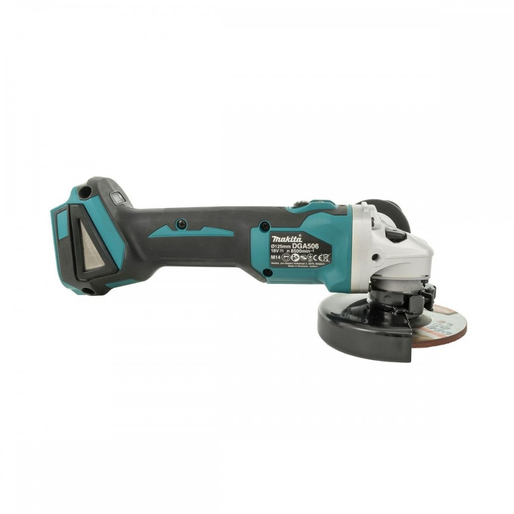 Акумулаторен ъглошлайф + зарядно + батерия 18V/6.0Ah, Makita DGA506ZJ