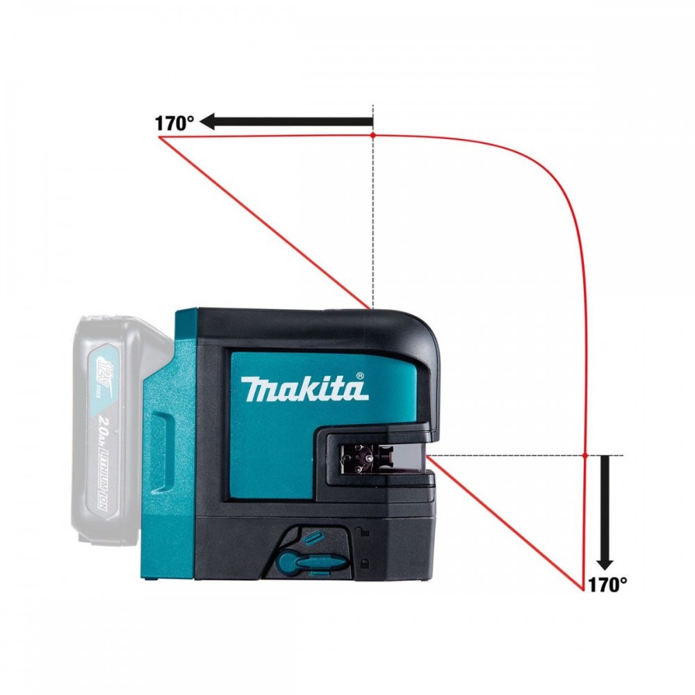 Акумулаторен лазерен нивелир 12 V, 3 линии, червен, Makita SK106DZ