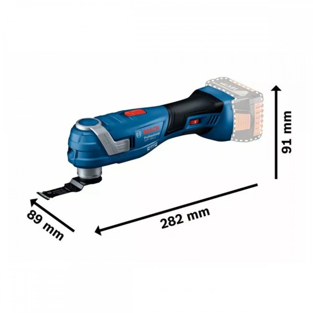 Акумулаторен мултифункционален инструмент 06018G2021, 18 V, Bosch GOP 185-LI Professional