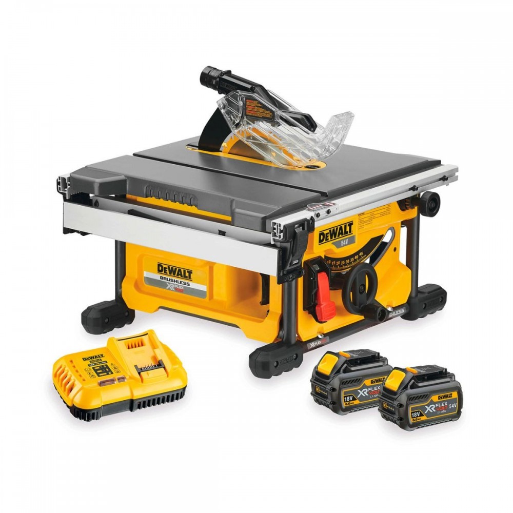 Акумулаторен настолен циркуляр, 54 V, 210 мм, DeWalt DCS7485T2