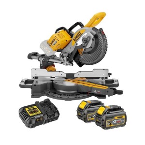 Акумулаторен настолен циркуляр с герунг, 18/54 V, 250 мм, DeWalt DCS727T2