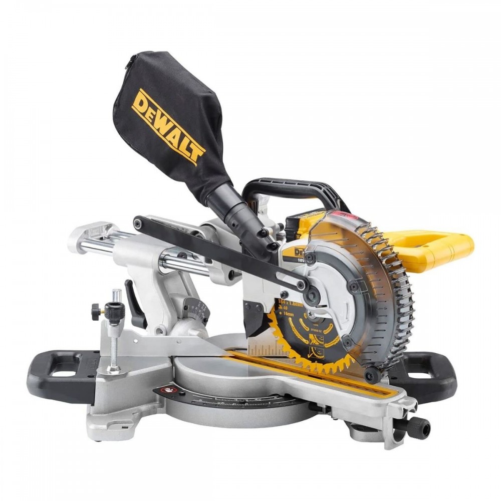 Акумулаторен настолен циркуляр с герунг, 18V, ф 184 мм, DeWalt DCS365N