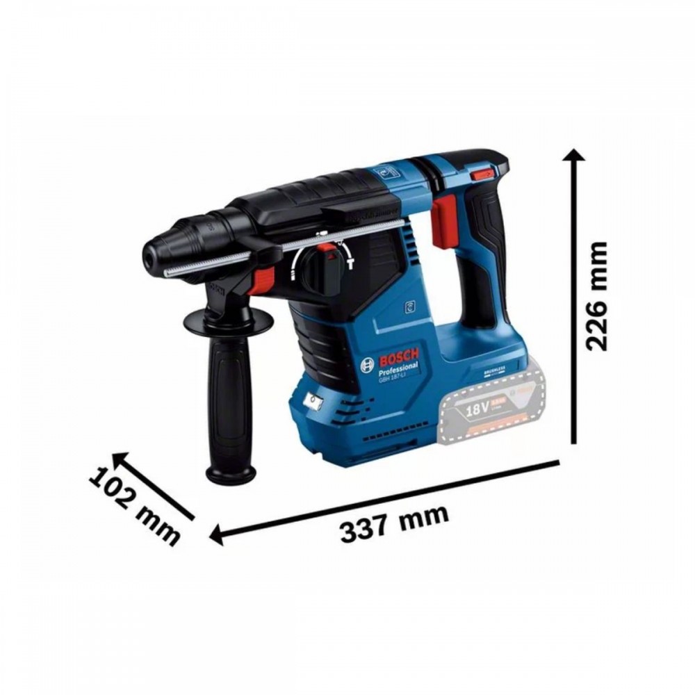 Акумулаторен перфоратор 18 V, 2.4 J, 0 611 923 021, Bosch GBH 187-LI