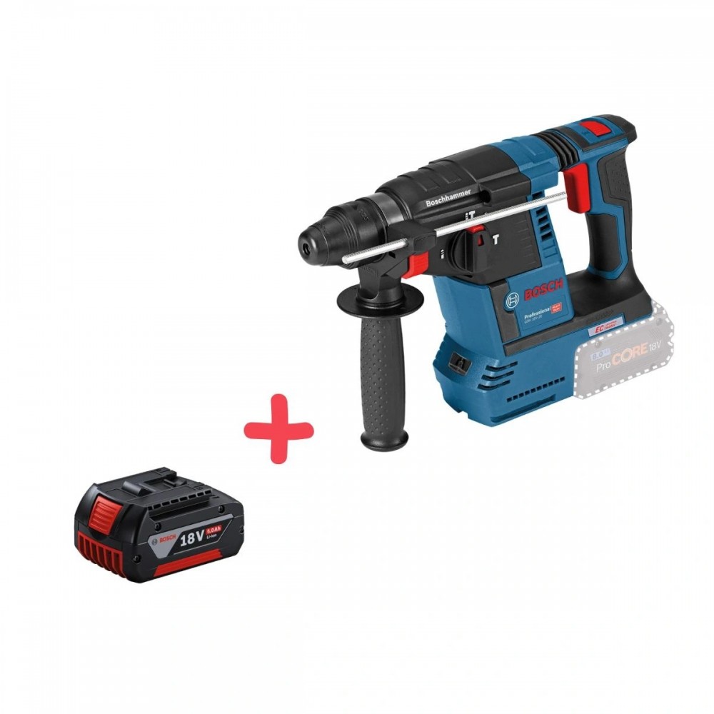 Акумулаторен перфоратор + ПОДАРЪК батерия 5.0Ah, 0611909000+1600A002U5, Bosch GBH 18V-26