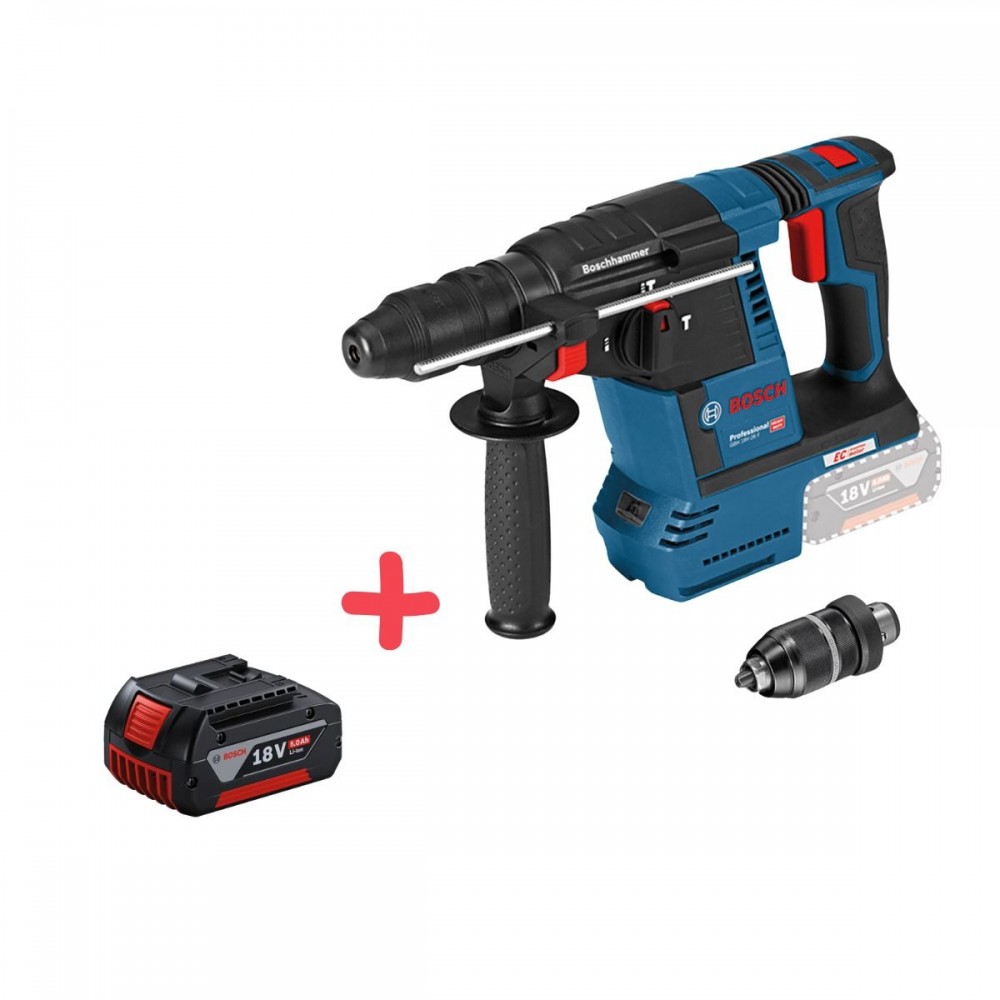 Акумулаторен перфоратор + ПОДАРЪК Батерия 5.0Ah, Bosch GBH 18V-26F