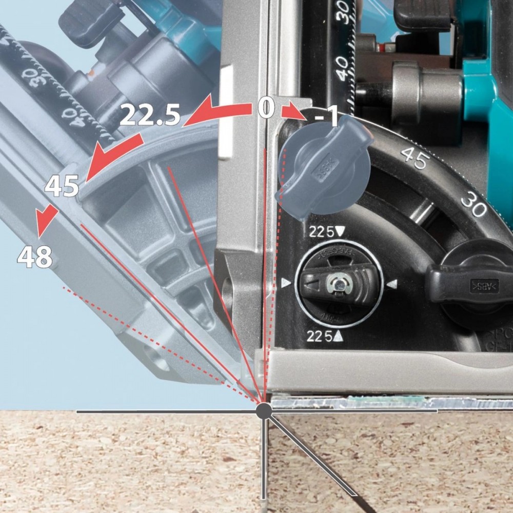Акумулаторен потапящ циркуляр 165 мм, Makita SP001GZ03