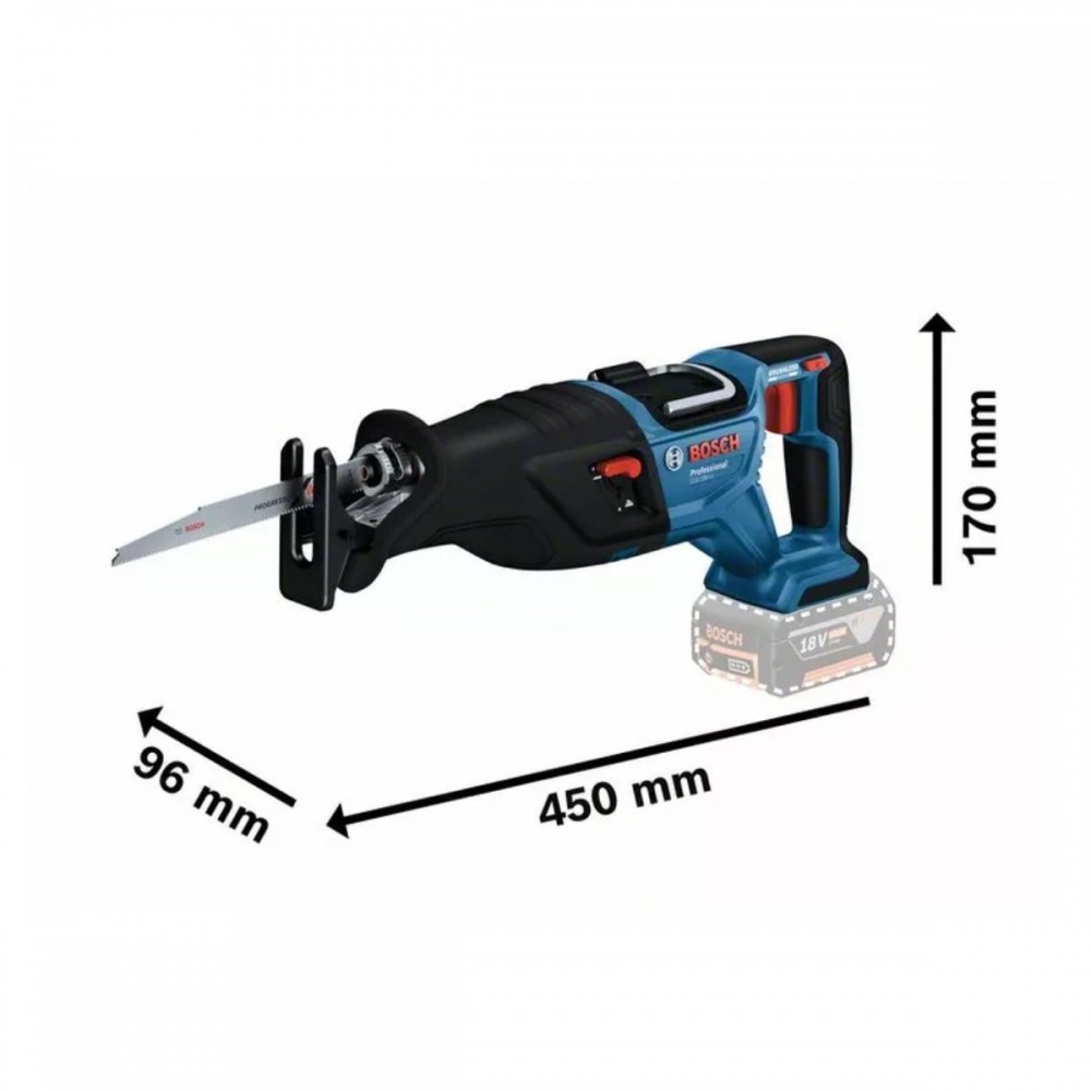 Акумулаторен саблен трион, 06016C0021, 18V, 230 мм, Bosch GSA 185-LI Professional