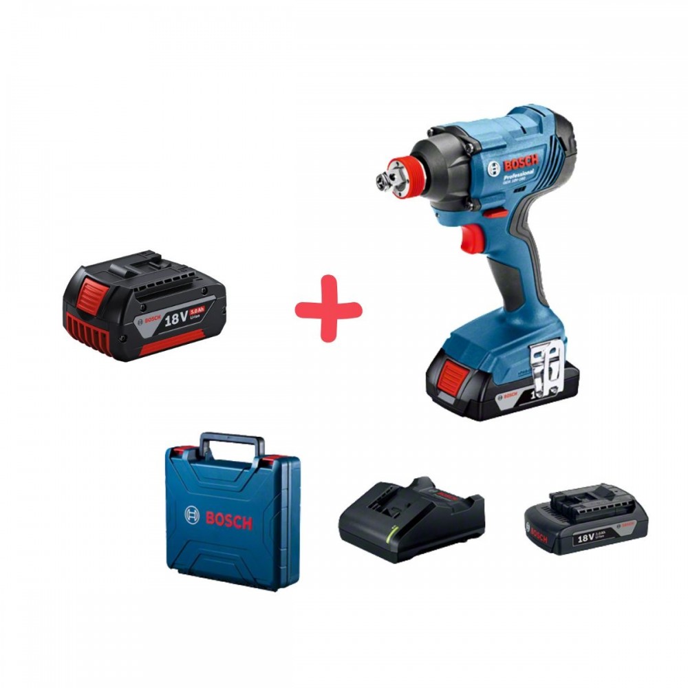 Акумулаторен ударен гайковерт 180 Nm 5.0Ah, Bosch GDX 180-LI