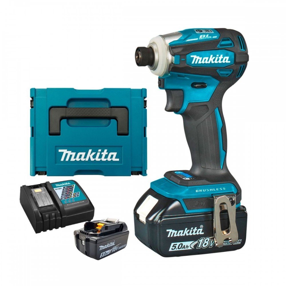 Акумулаторен ударен гайковерт 18 V, 180 Nm, 1/4″, 5 Ah, Makita DTD172RTJ