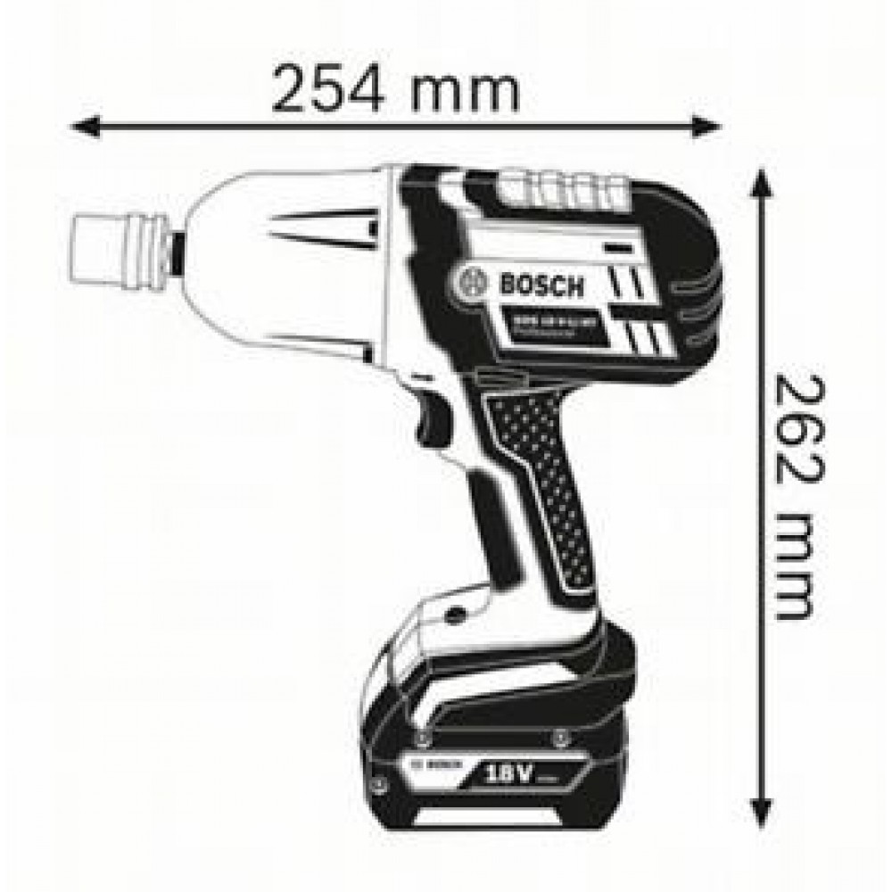 Акумулаторен ударен гайковерт, (Само тяло) 06019B1300, Bosch GDS 18 V-LI HT