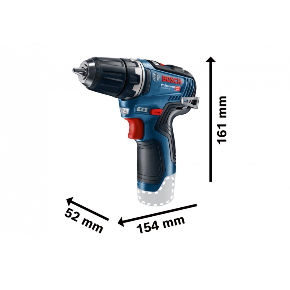 Акумулаторен винтоверт 12V, 35Nm, BOSCH GSR 12V-35 SOLO L-BOXX