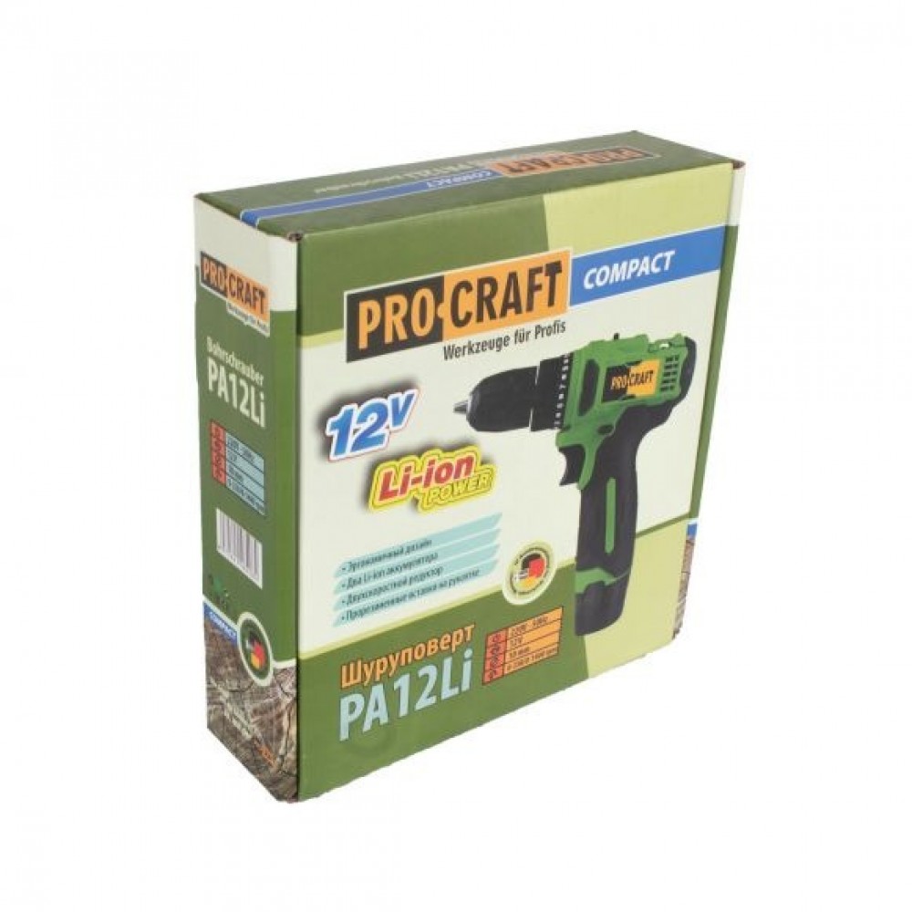 Акумулаторен винтоверт, 2 батерии 12V, 1.5Ah, 0-350/0-1400 об/мин, 2 работни скорости - PA12Li