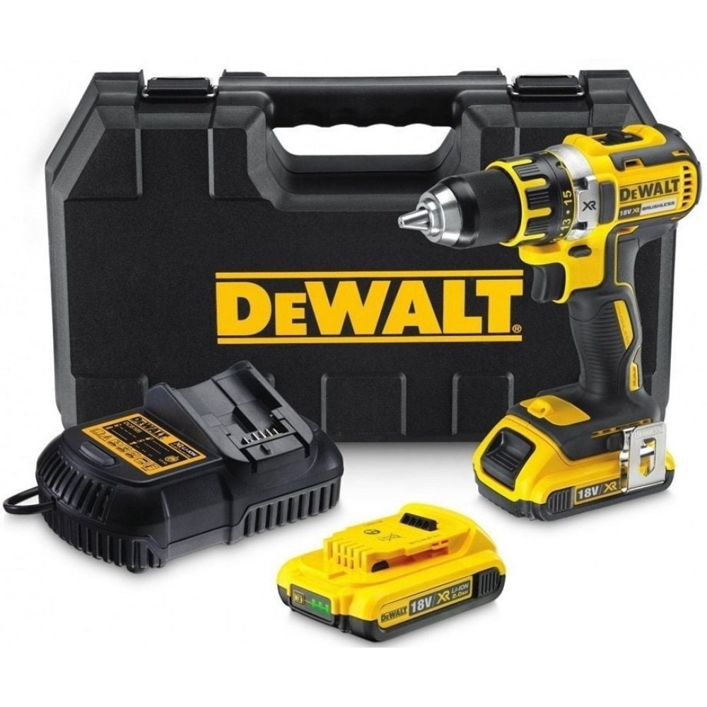 Акумулаторен винтоверт – бормашина, 2 батерии 18V / 2.0Ah / зарядно и куфар, DeWalt DCD790D2