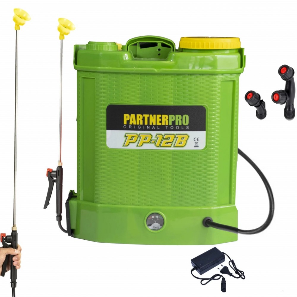 Акумулаторна пръскачка 12 л., 12V/8Ah, 3 вида дюзи - PP-12B