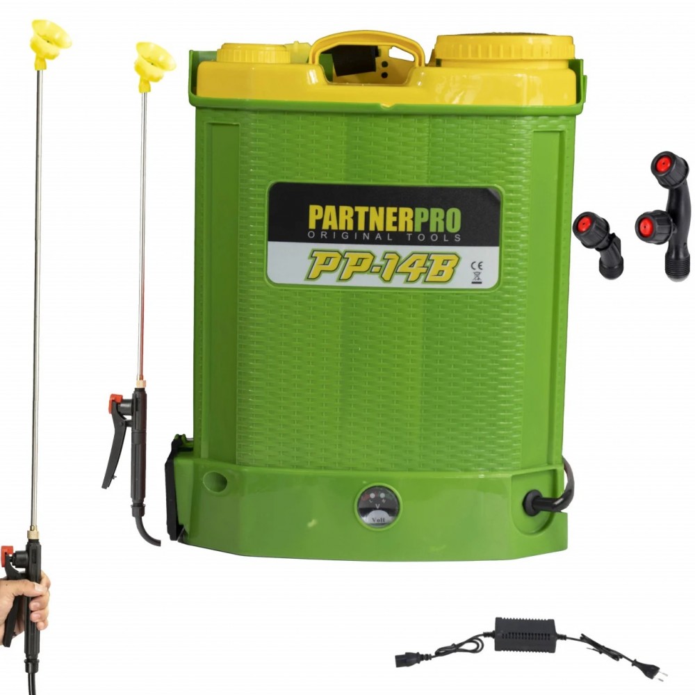 Акумулаторна пръскачка 14 л., 12V/8Ah, 3 вида дюзи - PP-14B