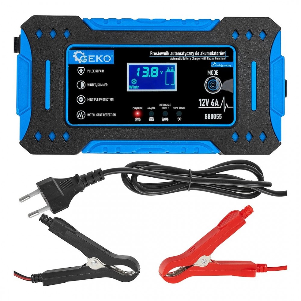 Автоматично зарядно устройство, 12V, 6 A, с LCD дисплей - G80055