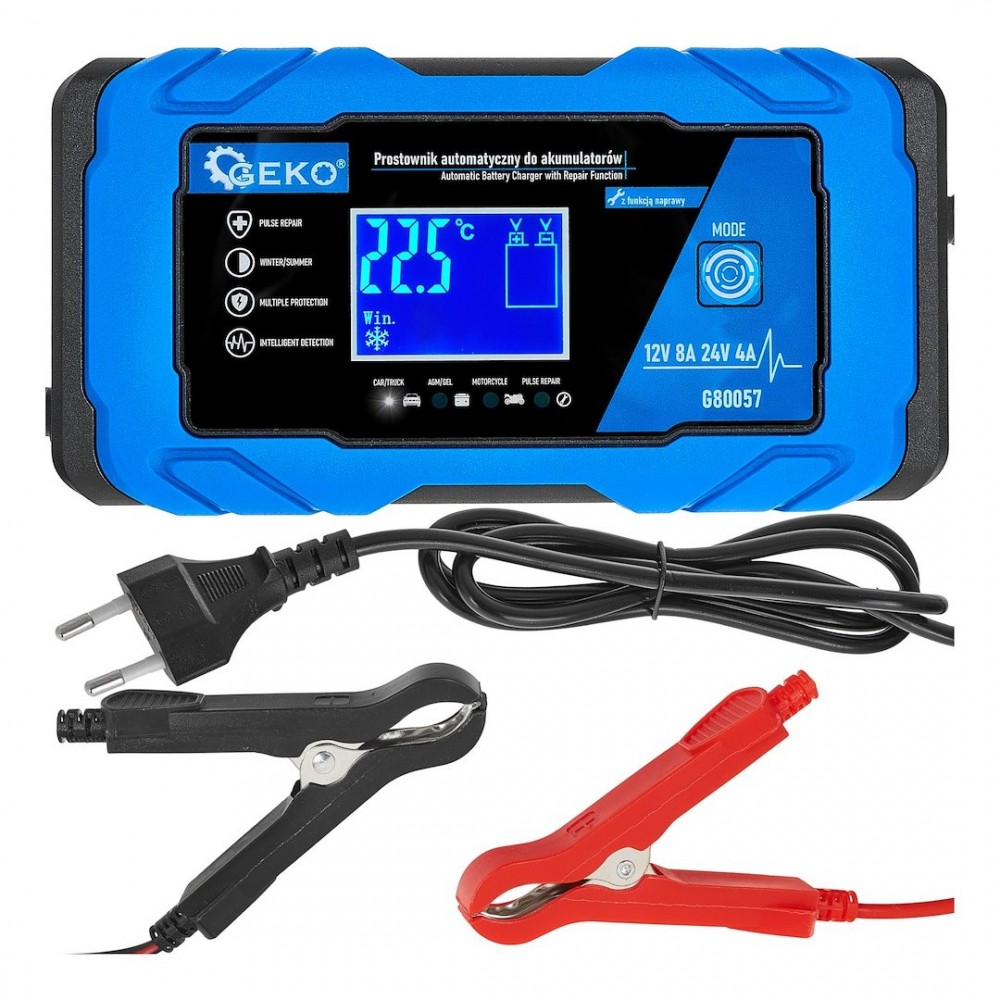 Интелигентно зарядно устройство за кола, 3 степени 12/24V, 8A - G80057