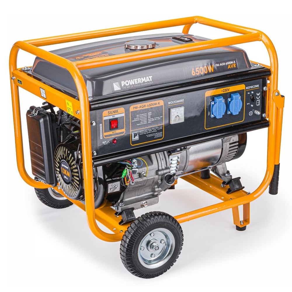 Бензинов монофазен генератор 6500 W, 6.5 kW, 24 литра - PM-AGR-6500M-K