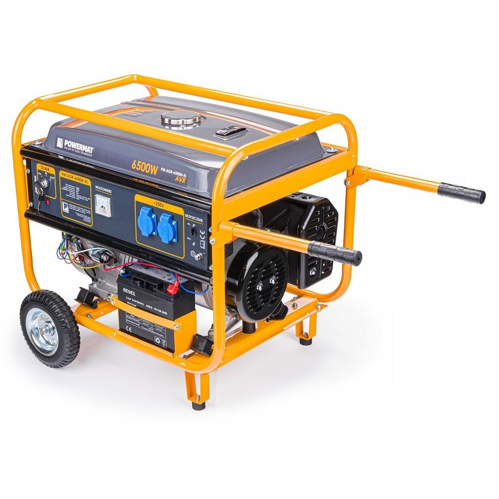 Бензинов монофазен генератор 6500 W, 6.5 kW, 24 литра - PM-AGR-6500M-K