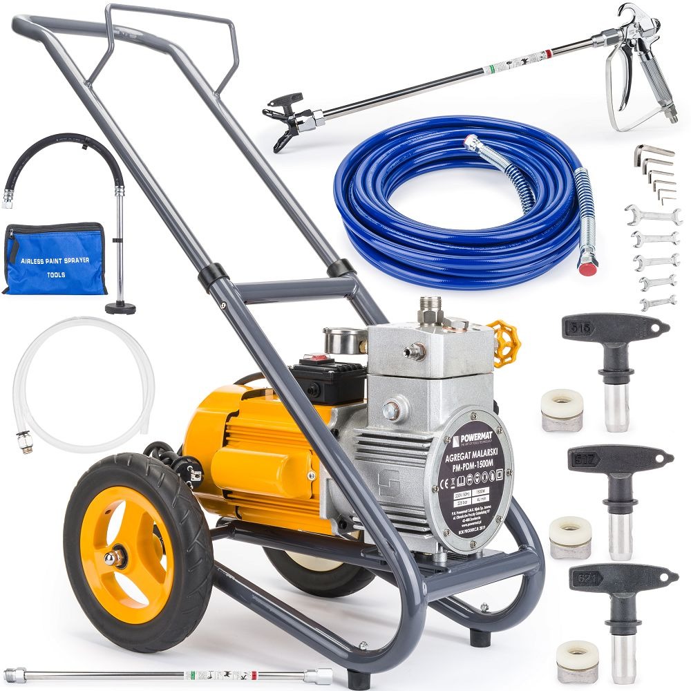 Безвъздушна машина за боядисване 1500W, 225 бара, 3 дюзи - PM-PDM-1500M