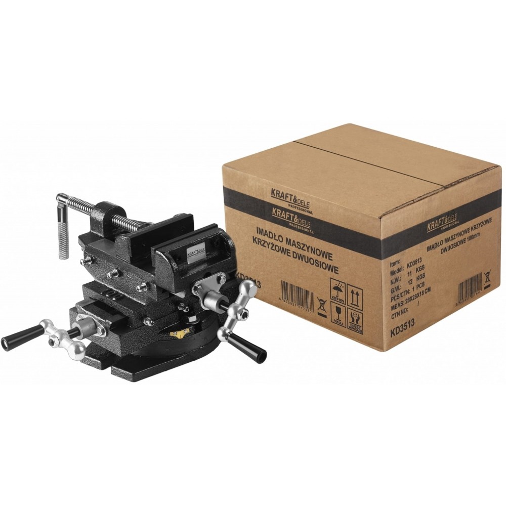 Машинно кръстато, двуосово менгеме 100 мм - KD3513