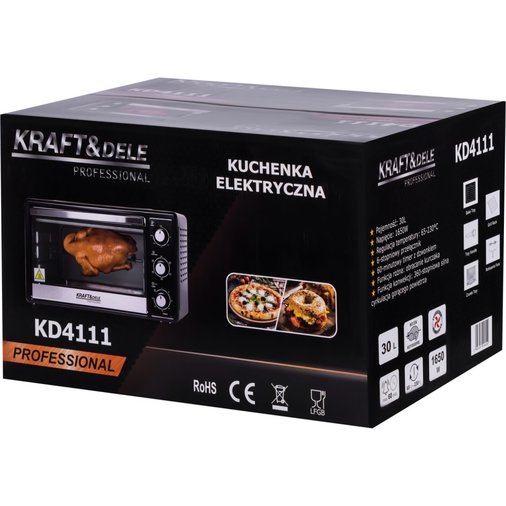 Електрическа фурна 30 литра, 1650 W, с аксесоари - KD4111