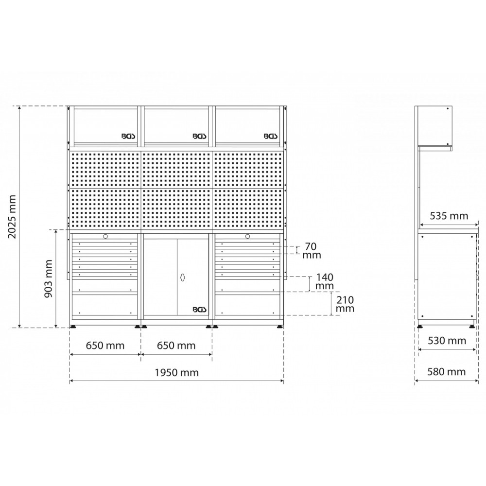 Модулна работна маса / кухня / система за работилница - BGS80100
