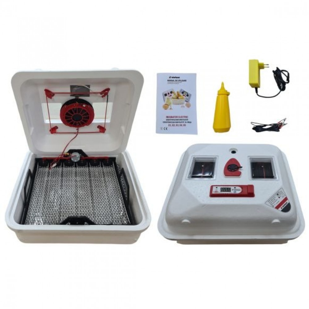 Инкубатор за яйца, 50W, 220V / 12V, 30-40C, Сензор за влажност, Автоматичен - E4