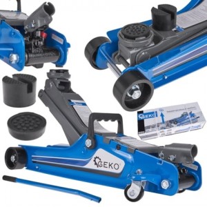 Хидравличен нископрофилен крик 2.5 тона + гума GEKO G02046