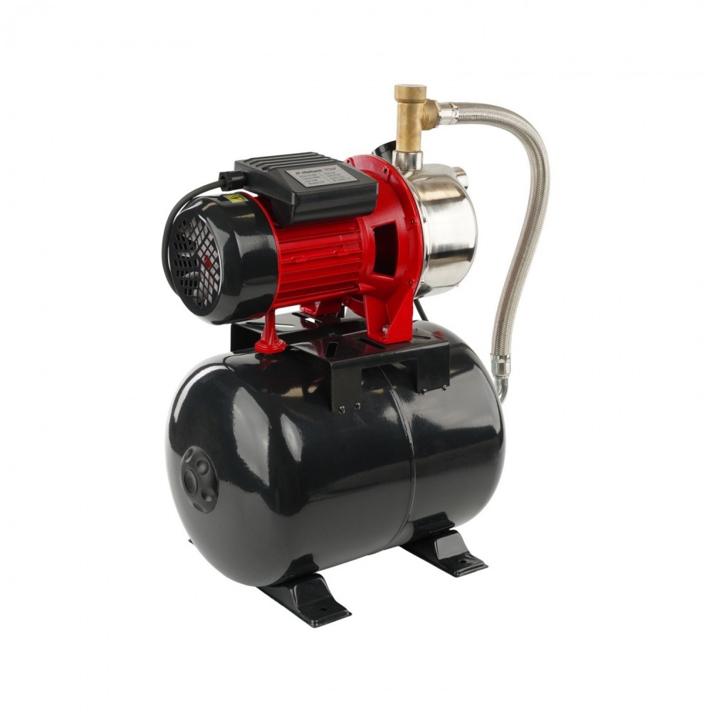 Хидрофорна помпа AQUATIC с цилиндричен съд, 550 W двигател с медна намотка, 50 л./мин., TANK 24 L, STAINLESS STEEL - AUTOJS80